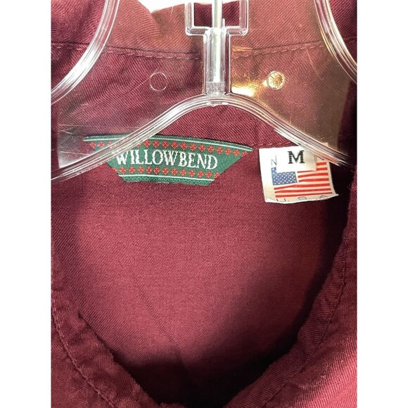 Vintage Willowbend Medium Long Sleeve Maroon Button Down Shirt - Picture 2 of 6